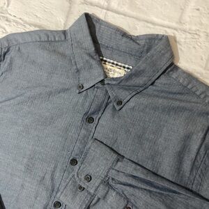 Club Room Slim Fit Herringbone Chambray Mens Shirt Size XXL